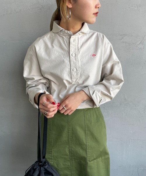 DANTON（ダントン）の「[DANTON/ダントン] ラウンドカラー オックスフォードプルオーバーシャツ(無地)（シャツ/ブラウス・レディース・ホワイト/ライトベージュ・34/36/38）」の20枚目の写真
