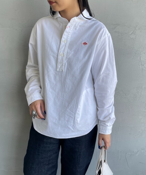 DANTON（ダントン）の「[DANTON/ダントン] ラウンドカラー オックスフォードプルオーバーシャツ(無地)（シャツ/ブラウス・レディース・ホワイト/ライトベージュ・34/36/38）」の8枚目の写真