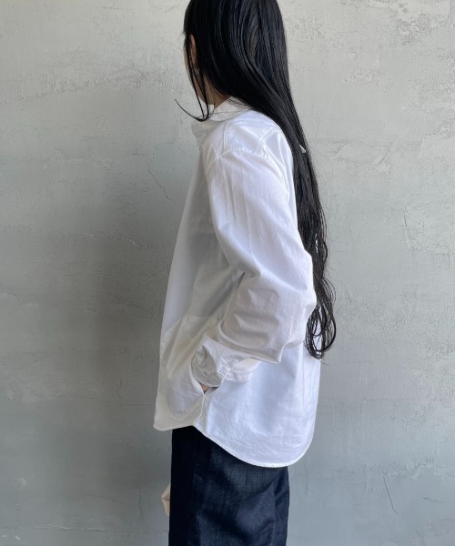 DANTON（ダントン）の「[DANTON/ダントン] ラウンドカラー オックスフォードプルオーバーシャツ(無地)（シャツ/ブラウス・レディース・ホワイト/ライトベージュ・34/36/38）」の9枚目の写真