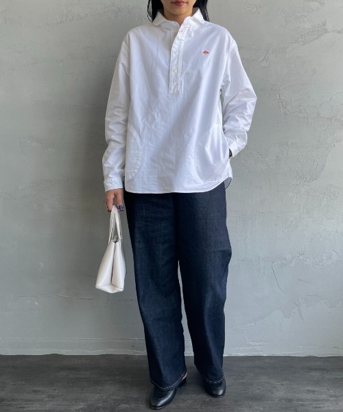 DANTON（ダントン）の「[DANTON/ダントン] ラウンドカラー オックスフォードプルオーバーシャツ(無地)（シャツ/ブラウス・レディース・ホワイト/ライトベージュ・34/36/38）」の3枚目の写真