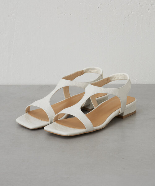 BEARDSLEY（ビアズリー）の「レザーカッティングサンダル（サンダル・レディース・ホワイト/ブラック・22.5cm/23cm/23.5cm/24cm/24.5cm）」の3枚目の写真