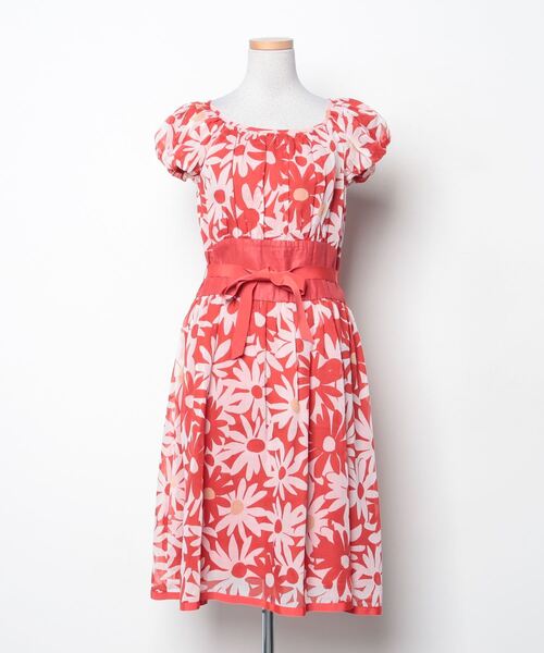 大きいサイズ】エムズグレイシー 総柄ワンピース ピンク m'sロゴ 42