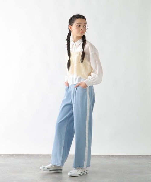 GLOBAL WORK（グローバルワーク）の「テープヤーンニットビスチェ/319691（キャミソール・キッズ・グレー/アイボリー・LARGE/MEDIUM）」の17枚目の写真