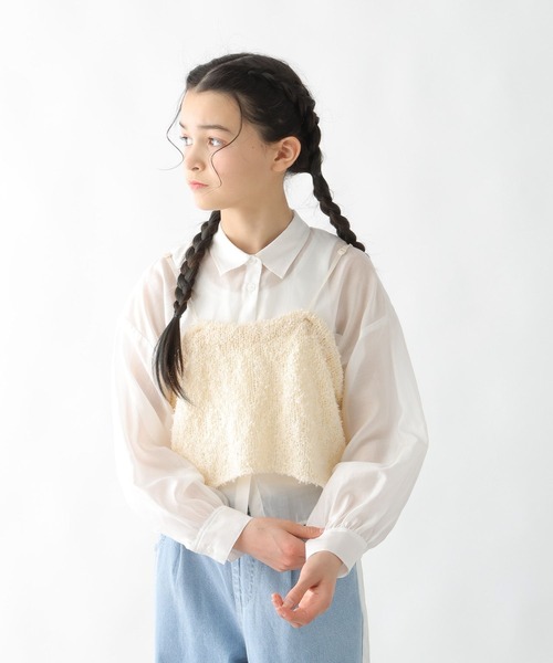 GLOBAL WORK（グローバルワーク）の「テープヤーンニットビスチェ/319691（キャミソール・キッズ・グレー/アイボリー・LARGE/MEDIUM）」の18枚目の写真