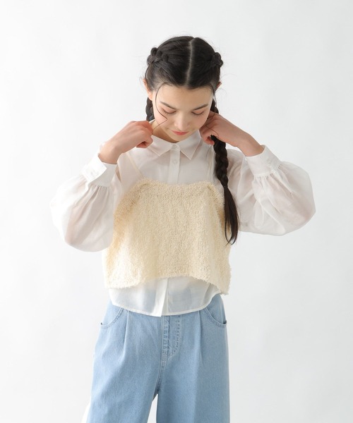 GLOBAL WORK（グローバルワーク）の「テープヤーンニットビスチェ/319691（キャミソール・キッズ・グレー/アイボリー・LARGE/MEDIUM）」の19枚目の写真