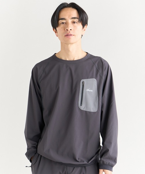 NANGA(ナンガ)の「HYBRID FLEX L/S TOPS/ハイブリッドフレックスロングスリーブトップス(Tシャツ/カットソー・メンズ・グレー/ネイビー/ベージュ/ブラック・S/M/L/XL)」の2枚目の写真