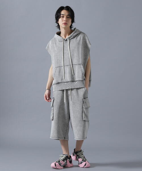 DANKE SCHON(ダンケシェーン)の「DankeSchon/ダンケシェーン/CHEMICALSWEAT CARGO SHORTS(その他パンツ・レディース・グレー/ブラック・L/M)」の5枚目の写真