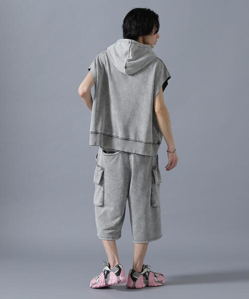 DANKE SCHON(ダンケシェーン)の「DankeSchon/ダンケシェーン/CHEMICALSWEAT CARGO SHORTS(その他パンツ・レディース・グレー/ブラック・L/M)」の6枚目の写真
