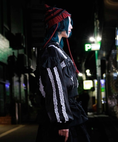 axes femme POETIQUE リボンフリルブルゾン ブラック セール】リボンフリルブルゾン（ブルゾン）｜axes femme