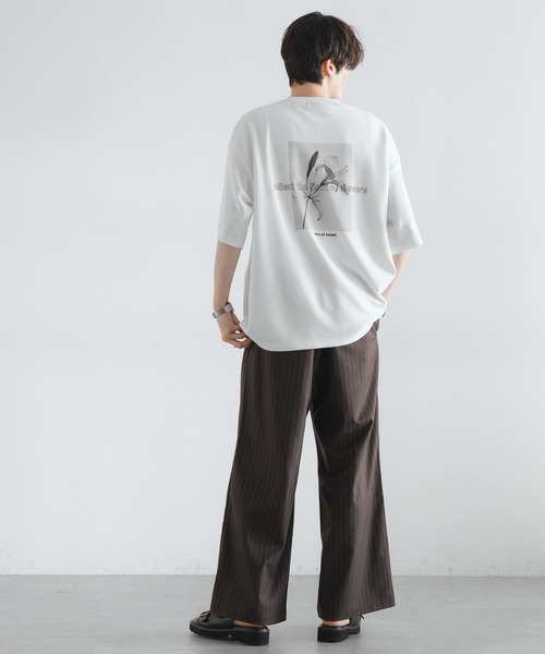 RAGEBLUE（レイジブルー）の「フラワーフォトプリント/オーバーサイズポンチTシャツ（Tシャツ/カットソー・メンズ・ブラック/ライトグレー/ホワイト/ライトブルー/ダークグリーン・SMALL/LARGE/MEDIUM）」の10枚目の写真