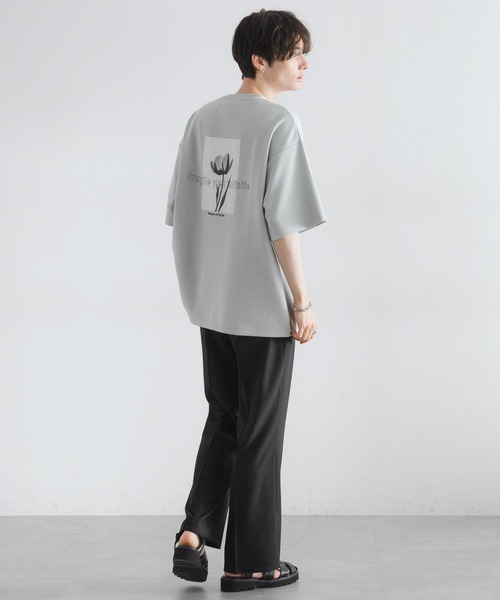 RAGEBLUE（レイジブルー）の「フラワーフォトプリント/オーバーサイズポンチTシャツ（Tシャツ/カットソー・メンズ・ブラック/ライトグレー/ホワイト/ライトブルー/ダークグリーン・SMALL/LARGE/MEDIUM）」の20枚目の写真