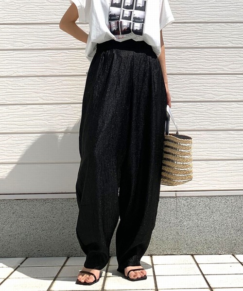 Q（キュー）の「モロッコパンツ（その他パンツ・レディース・ブラック/ベージュ・MEDIUM）」の2枚目の写真