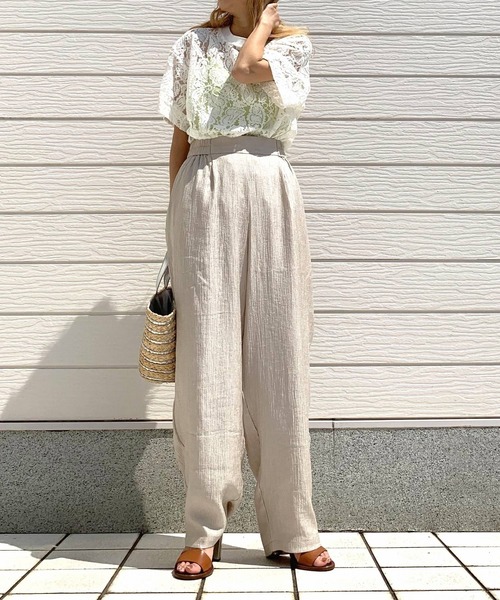 Q（キュー）の「モロッコパンツ（その他パンツ・レディース・ブラック/ベージュ・MEDIUM）」の5枚目の写真