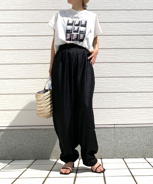 Q（キュー）の「モロッコパンツ（その他パンツ・レディース・ブラック/ベージュ・MEDIUM）」の4枚目の写真