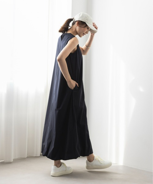 UNDOVE(アンドゥーブ)の「〈UNDOVE〉【はっ水/ストレッチ/UV対策/防シワ/接触冷感/アウトドア/普段着/水際アイテム/レジャー】はっ水バルーンワンピース(ワンピース・レディース・パープル/ブラック・X-LARGE/LARGE/MEDIUM/SMALL)」の16枚目の写真