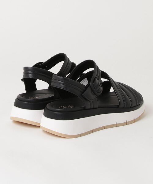 CLARKS サンダル 軽量 ブラック レザー ストラップ ヒール Clarks Alda Strap / アルダストラップ（ブラックレザー） -靴