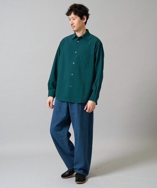 a.v.v(アーヴェヴェ)の「【接触冷感/イージーケア】ワイドシルエットシャツ【春リライト2】(シャツ/ブラウス・メンズ・グリーン/ブルー/チャコールグレー・46/50/48)」の15枚目の写真