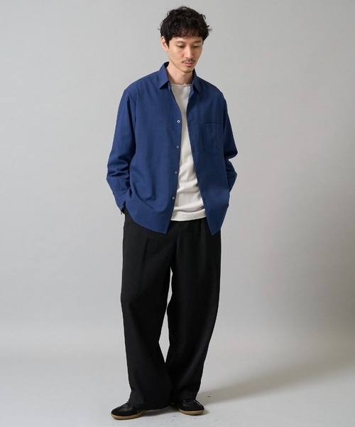 a.v.v(アーヴェヴェ)の「【接触冷感/イージーケア】ワイドシルエットシャツ【春リライト2】(シャツ/ブラウス・メンズ・グリーン/ブルー/チャコールグレー・46/50/48)」の9枚目の写真