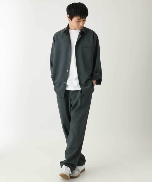 a.v.v(アーヴェヴェ)の「【接触冷感/イージーケア】ワイドシルエットシャツ【春リライト2】(シャツ/ブラウス・メンズ・グリーン/ブルー/チャコールグレー・46/50/48)」の20枚目の写真