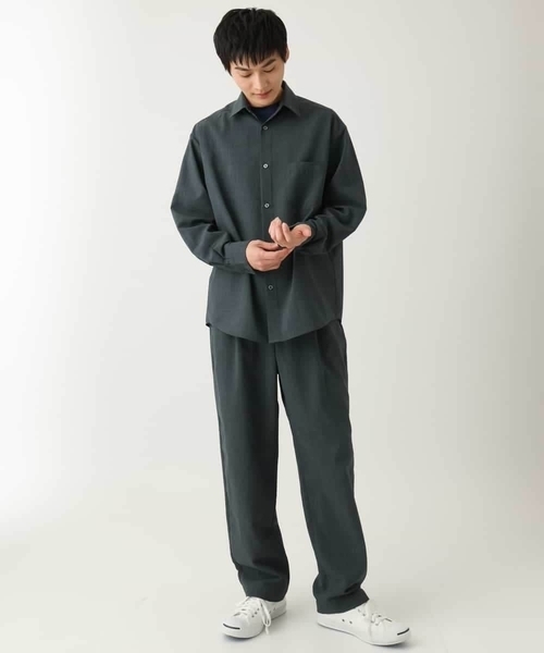 a.v.v(アーヴェヴェ)の「【接触冷感/イージーケア】ワイドシルエットシャツ【春リライト2】(シャツ/ブラウス・メンズ・グリーン/ブルー/チャコールグレー・46/50/48)」の21枚目の写真