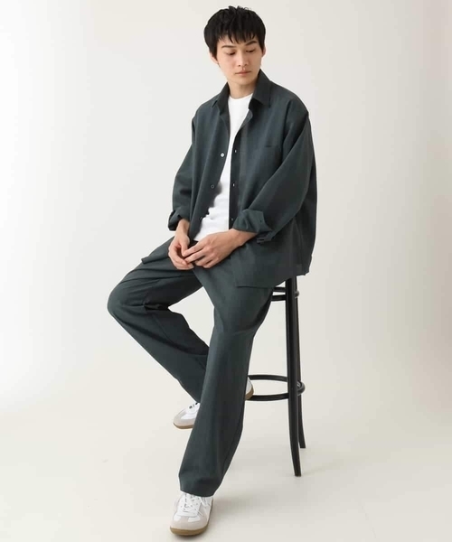 a.v.v(アーヴェヴェ)の「【接触冷感/イージーケア】ワイドシルエットシャツ【春リライト2】(シャツ/ブラウス・メンズ・グリーン/ブルー/チャコールグレー・46/50/48)」の22枚目の写真