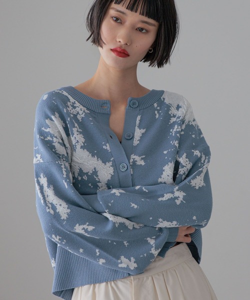 LOWRYS FARM(ローリーズファーム)の「ボカシジャガードカーディガン 326926(カーディガン/ボレロ・レディース・アイボリー/ブラック/ブルー・FREE)」の21枚目の写真