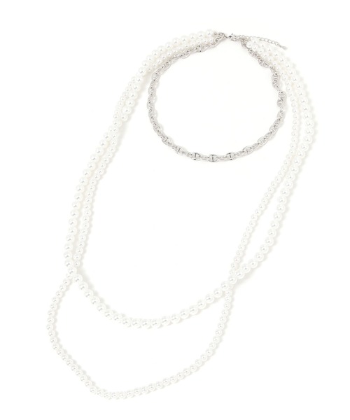 PAGEBOY(ページボーイ)の「3レンパールネックレス(ネックレス・レディース・ホワイト系その他3/ブラック・FREE)」の3枚目の写真