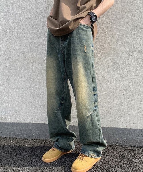WESTSEA(ウエストシー)の「ヴィンテージライク ダメージデニムパンツ(デニムパンツ・メンズ・ブルー・M/L/XL)」の1枚目の写真