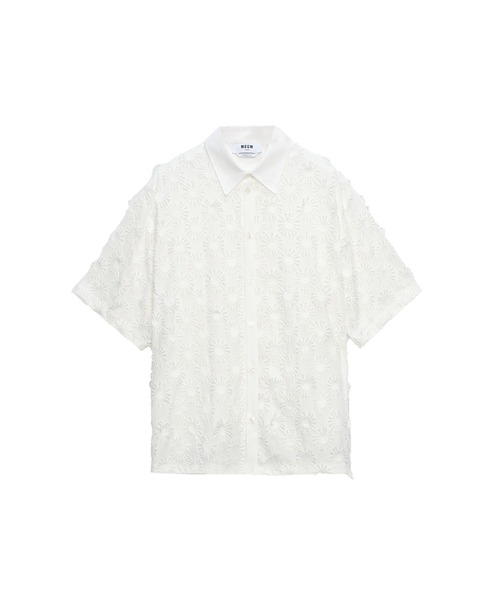 MSGM(エムエスジーエム)の「3D SUNNY マクラメコットンポプリンシャツ(シャツ/ブラウス・メンズ・ブラック/ホワイト・38)」の1枚目の写真
