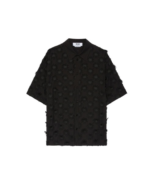 MSGM(エムエスジーエム)の「3D SUNNY マクラメコットンポプリンシャツ(シャツ/ブラウス・メンズ・ブラック/ホワイト・38)」の2枚目の写真