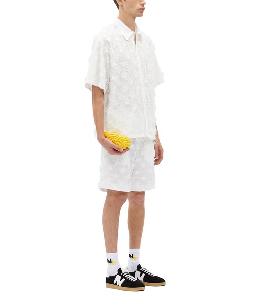MSGM(エムエスジーエム)の「3D SUNNY マクラメコットンポプリンシャツ(シャツ/ブラウス・メンズ・ブラック/ホワイト・38)」の5枚目の写真