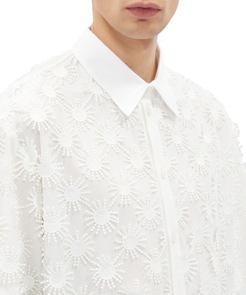 MSGM(エムエスジーエム)の「3D SUNNY マクラメコットンポプリンシャツ(シャツ/ブラウス・メンズ・ブラック/ホワイト・38)」の6枚目の写真
