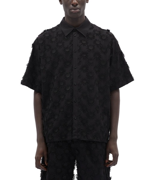 MSGM(エムエスジーエム)の「3D SUNNY マクラメコットンポプリンシャツ(シャツ/ブラウス・メンズ・ブラック/ホワイト・38)」の9枚目の写真