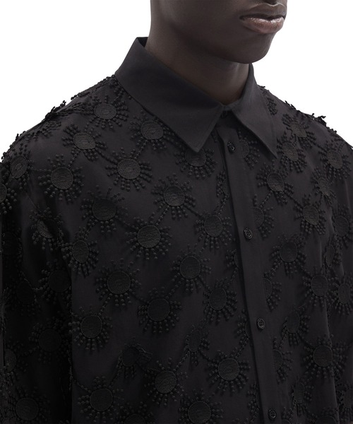 MSGM(エムエスジーエム)の「3D SUNNY マクラメコットンポプリンシャツ(シャツ/ブラウス・メンズ・ブラック/ホワイト・38)」の12枚目の写真