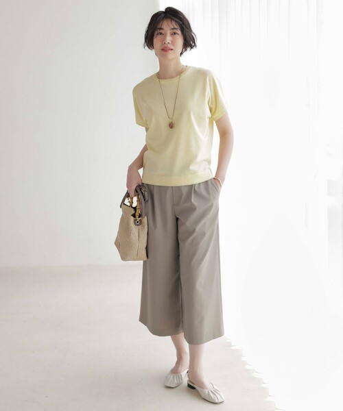 J.PRESS（ジェイプレス）の「【WEB限定カラーあり・洗える】Vis/Peスパーク ラメ ニット（ニット/セーター・レディース・イエロー系/ライトグレー系/ダークブラウン系/ブラウン系/アイボリー系・MEDIUM/LARGE）」の7枚目の写真