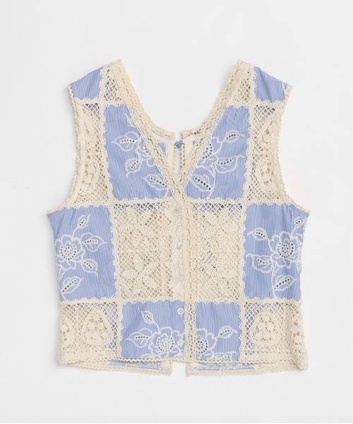 2way Embroidery Vest/2WAYエンブロイダリーベスト【MAISON