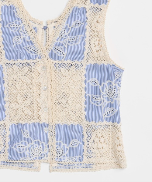 2way Embroidery Vest/2WAYエンブロイダリーベスト【MAISON