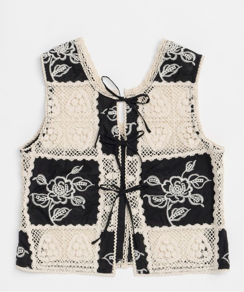 2way Embroidery Vest/2WAYエンブロイダリーベスト【MAISON