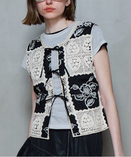 2way Embroidery Vest/2WAYエンブロイダリーベスト【MAISON