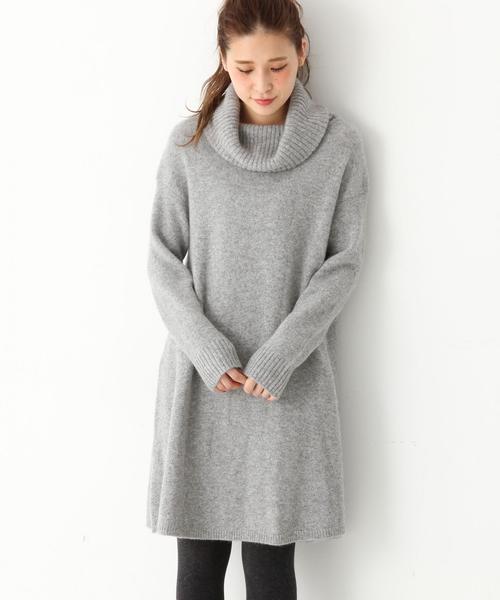 Another Edition(アナザーエディション)の「★★オフタートルチュニックワンピース/ AEBC W/NオフタートルチュニックOP◆(ワンピース・レディース・オフホワイト/グレー/ライトブルー/ブラック・フリー)」の3枚目の写真