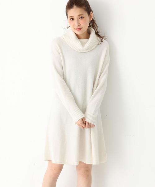 Another Edition(アナザーエディション)の「★★オフタートルチュニックワンピース/ AEBC W/NオフタートルチュニックOP◆(ワンピース・レディース・オフホワイト/グレー/ライトブルー/ブラック・フリー)」の2枚目の写真