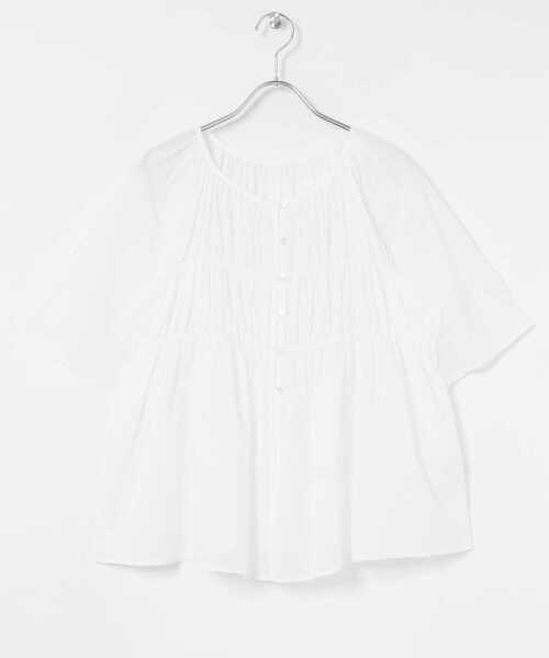 URBAN RESEARCH（アーバンリサーチ）の「コットンボイルシャーリングブラウス（シャツ/ブラウス・レディース・カーキ/オフホワイト/ブラック・FREE）」の6枚目の写真