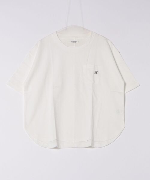 Hエンブロイダリー ラウンドヘムTシャツ ウイメンズ（Tシャツ