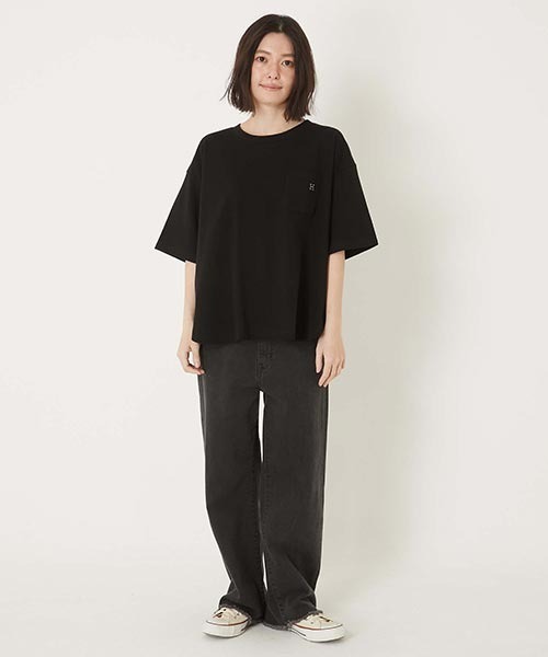 HOLLYWOOD RANCH MARKET(ハリウッドランチマーケット)の「Hエンブロイダリー ラウンドヘムTシャツ ウイメンズ(Tシャツ/カットソー・レディース・ナチュラル/ホワイト/ブラック/ネイビー・ONE SIZE)」の21枚目の写真