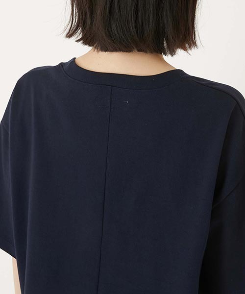 HOLLYWOOD RANCH MARKET(ハリウッドランチマーケット)の「Hエンブロイダリー ラウンドヘムTシャツ ウイメンズ(Tシャツ/カットソー・レディース・ナチュラル/ホワイト/ブラック/ネイビー・ONE SIZE)」の11枚目の写真