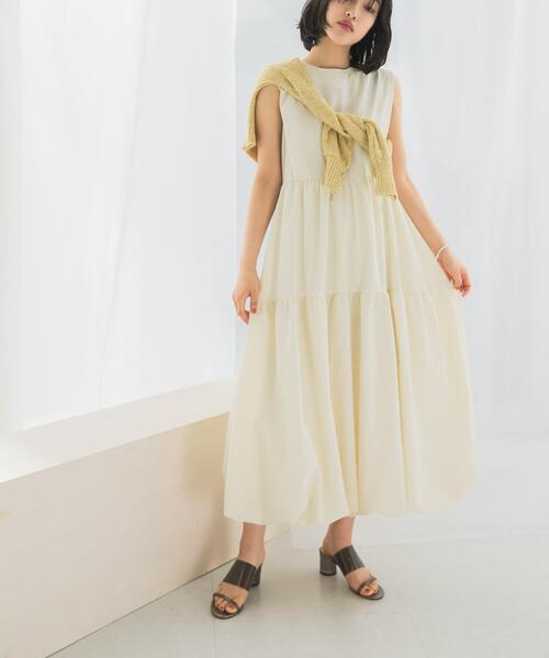 URBAN RESEARCH ROSSO WOMEN(アーバンリサーチ ロッソ)の「バルーンワンピース(ワンピース・レディース・ブラウン系その他/アイボリー/イエロー・FREE)」の1枚目の写真