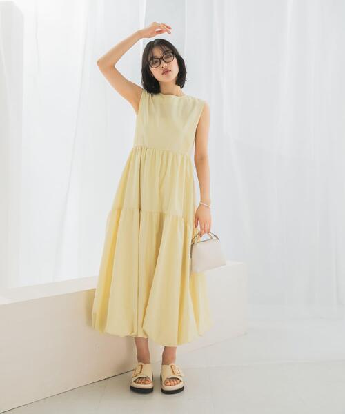 URBAN RESEARCH ROSSO WOMEN(アーバンリサーチ ロッソ)の「バルーンワンピース(ワンピース・レディース・ブラウン系その他/アイボリー/イエロー・FREE)」の15枚目の写真