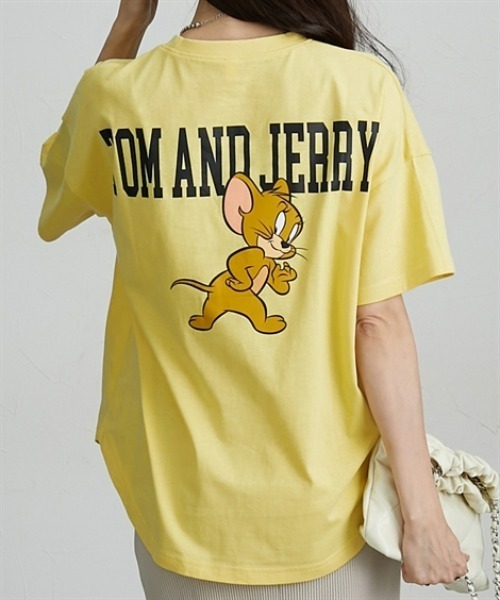 Tom&Jerry(トムアンドジェリー)の「トムとジェリーTシャツ(Tシャツ/カットソー・レディース・ホワイト系/ブラック系/チャコール/ホワイト/ブラック系1/イエロー系1/ホワイト系1・M/L)」の7枚目の写真