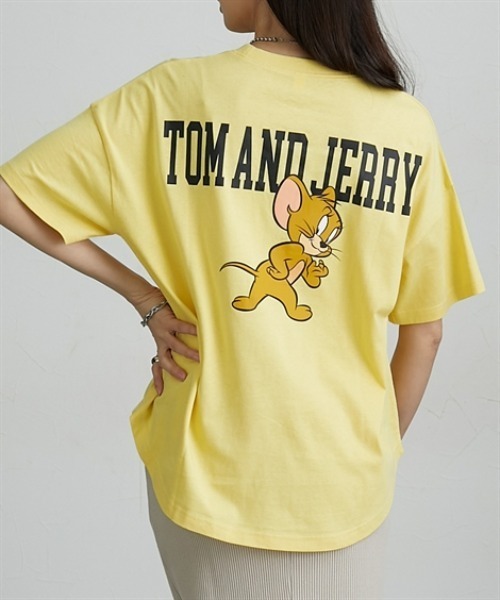 Tom&Jerry(トムアンドジェリー)の「トムとジェリーTシャツ(Tシャツ/カットソー・レディース・ホワイト系/ブラック系/チャコール/ホワイト/ブラック系1/イエロー系1/ホワイト系1・M/L)」の17枚目の写真