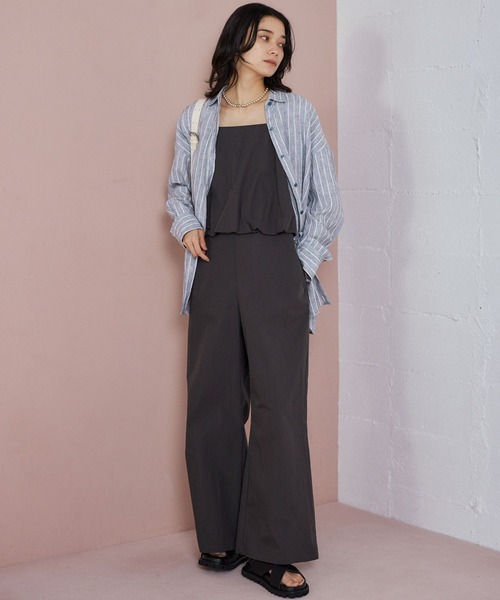 BARNYARDSTORM（バンヤードストーム）の「BARNYARDSTORM / バルーンキャミサロペ（サロペット/オーバーオール・レディース・チャコール/ホワイト・S/M）」の18枚目の写真